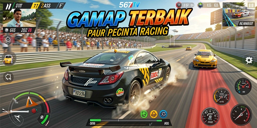 Tampilan gameplay balapan yang mendebarkan di 567TV.