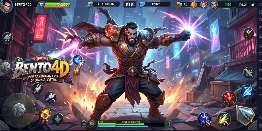 Tampilan gameplay BENTO4D yang mendebarkan saat pertarungan berlangsung.