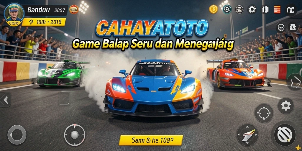 Tampilan gameplay seru di CAHAYATOTO dengan aksi balap yang menegangkan.