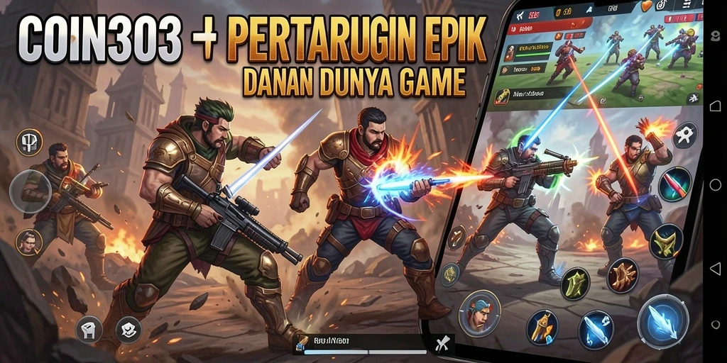 Tampilan pertarungan mendebarkan dalam COIN303 dengan karakter beragam.
