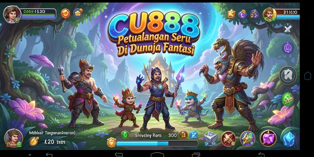 Screenshot CU888 menampilkan karakter utama dalam perjuangan petualangan yang epik.