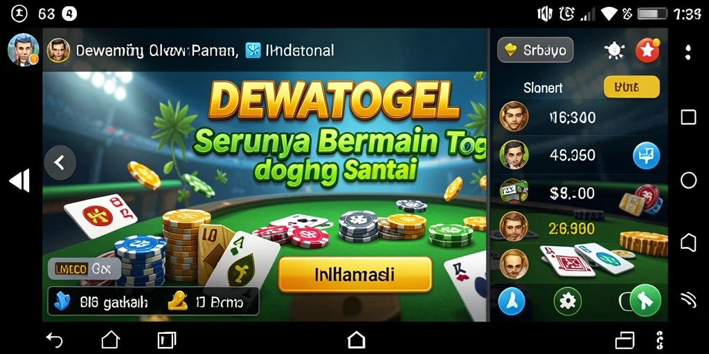 Tampilan gameplay DEWATOGEL dengan antarmuka yang menarik dan ramah pengguna.