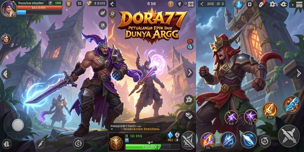 Tampilan utama gameplay DORA77 dengan aksi pertarungan ARPG yang seru.
