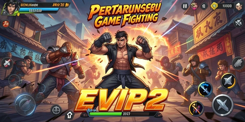 Tampilan seru pertarungan dalam game Fighting EVIP2.