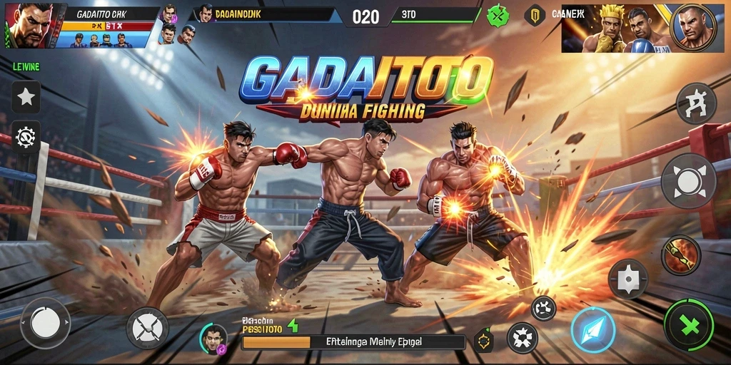 Tampilan seru gameplay GADAITOTO saat pertarungan berlangsung.