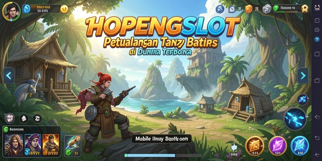 Tampilan gameplay HOPENGSLOT di dunia terbuka yang luas.