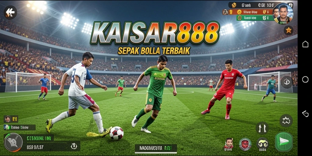 Tampilkan aksi seru dalam game sepak bola KAISAR888.