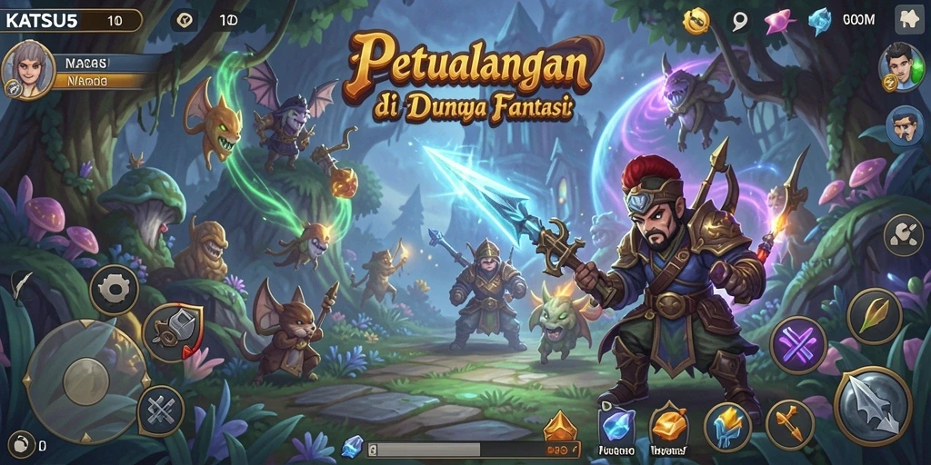Tampilan gameplay KATSU5 yang menakjubkan dalam dunia petualangan.