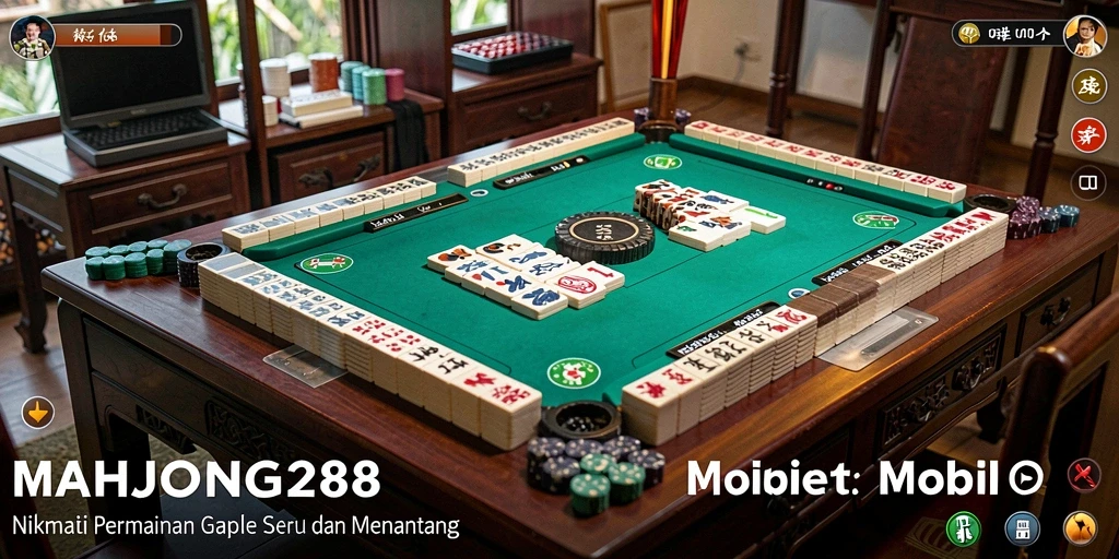 Tampilan menarik gameplay Gaple di MAHJONG288.