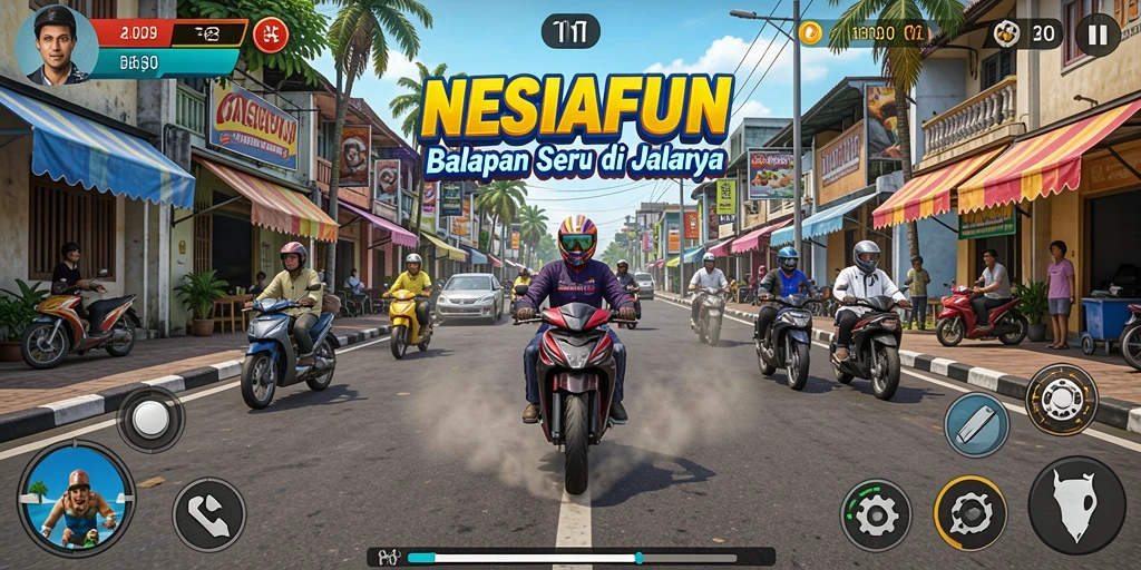 Tampilan gameplay balapan seru dari NESIAFUN.