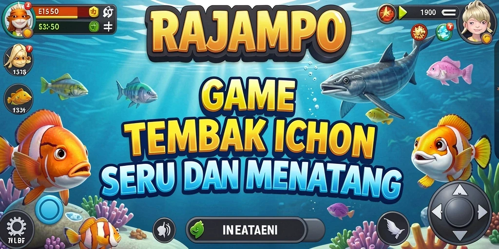 Gameplay seru RAJAMPO yang penuh aksi menembak ikan.