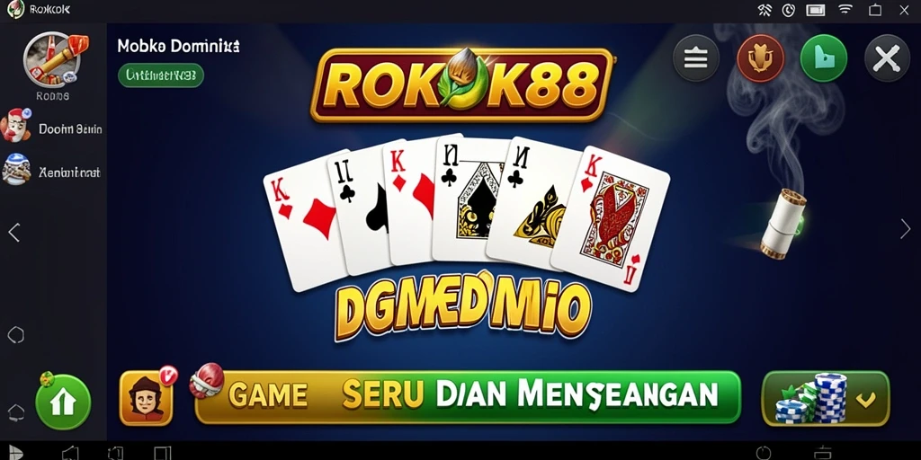 Screenshot gameplay seru dari ROKOK88 yang menunjukkan aksi Domino.