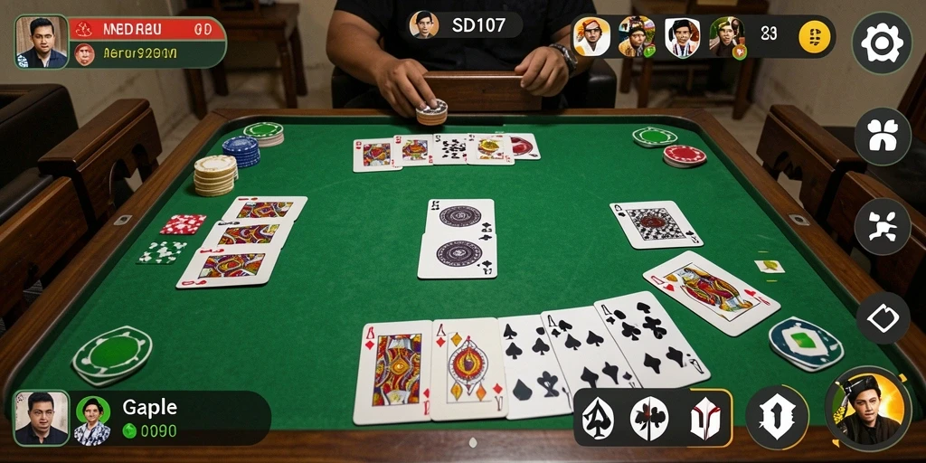 Tampilan gameplay Gaple yang seru dan interaktif.