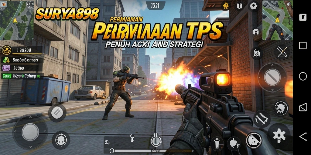 Screenshot gameplay SURYA898 yang menampilkan aksi tembak-menembak yang mendebarkan.