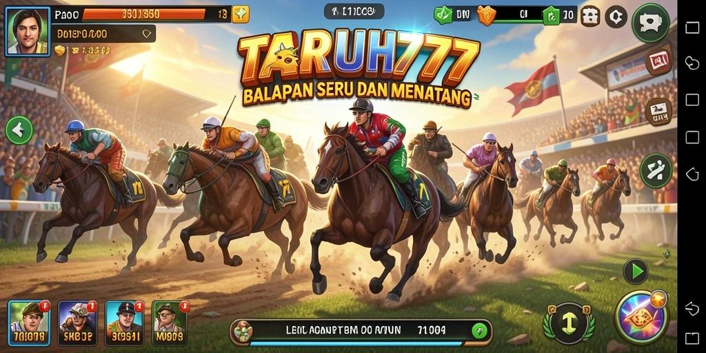 Screenshot TARUH777 menampilkan aksi balapan yang mendebarkan.