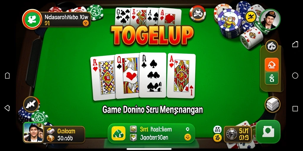 Screenshot utama TOGELUP menampilkan gameplay domino yang menarik.