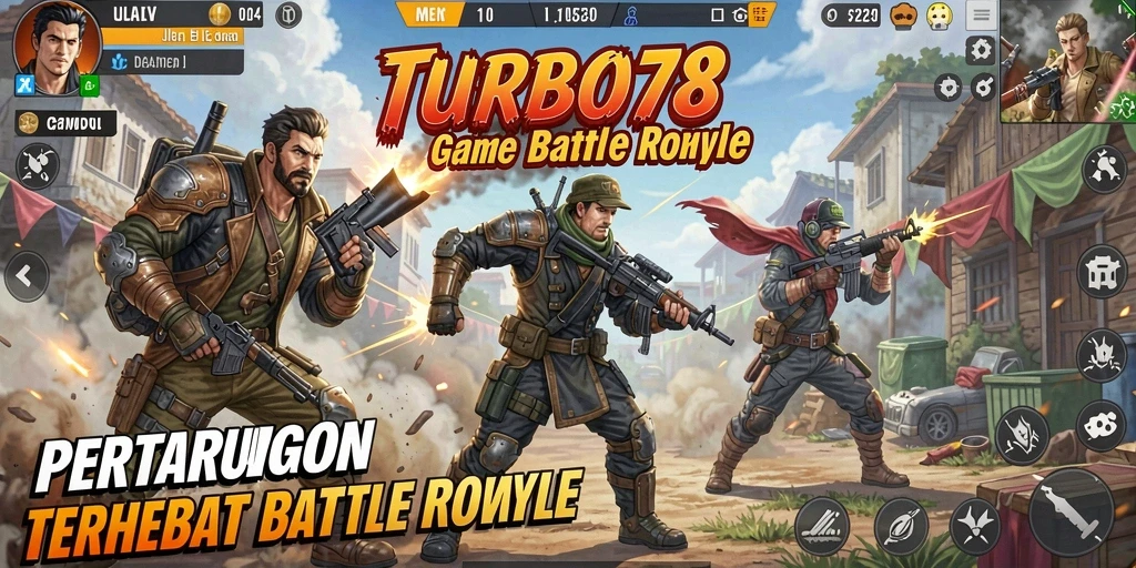 Screenshot gameplay TURBO78 menampilkan aksi pertempuran yang mendebarkan.